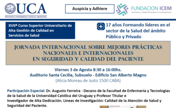RESERVAR AGENDA – 3 DE AGOSTO – JORNADA INTERNACIONAL SOBRE MEJORES PRÁCTICAS NACIONALES E INTERNACIONALES EN SEGURIDAD Y CALIDAD DEL PACIENTE
